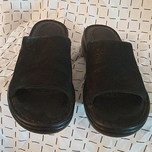 Born Black Suede Leather Open toe Mules Sz. 6M